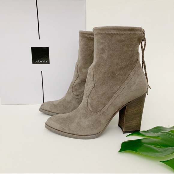 Dolce Vita Shoes - Dolce Vita Casee Boot Suede Gray Back Tie